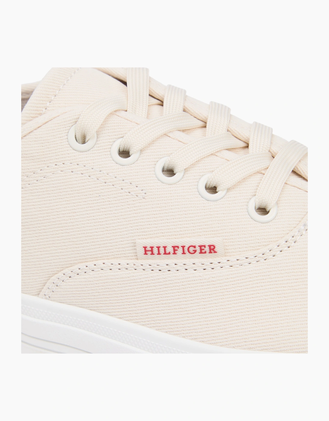 Tommy Hilfiger VULC CUP Mens Canvas Trainers Soft Cream