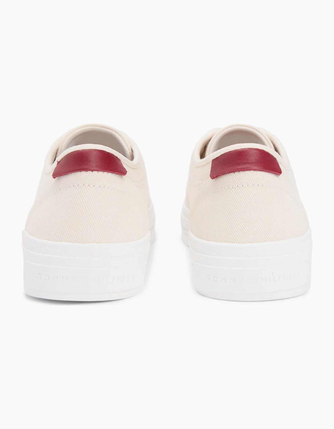 Tommy Hilfiger VULC CUP Mens Canvas Trainers Soft Cream