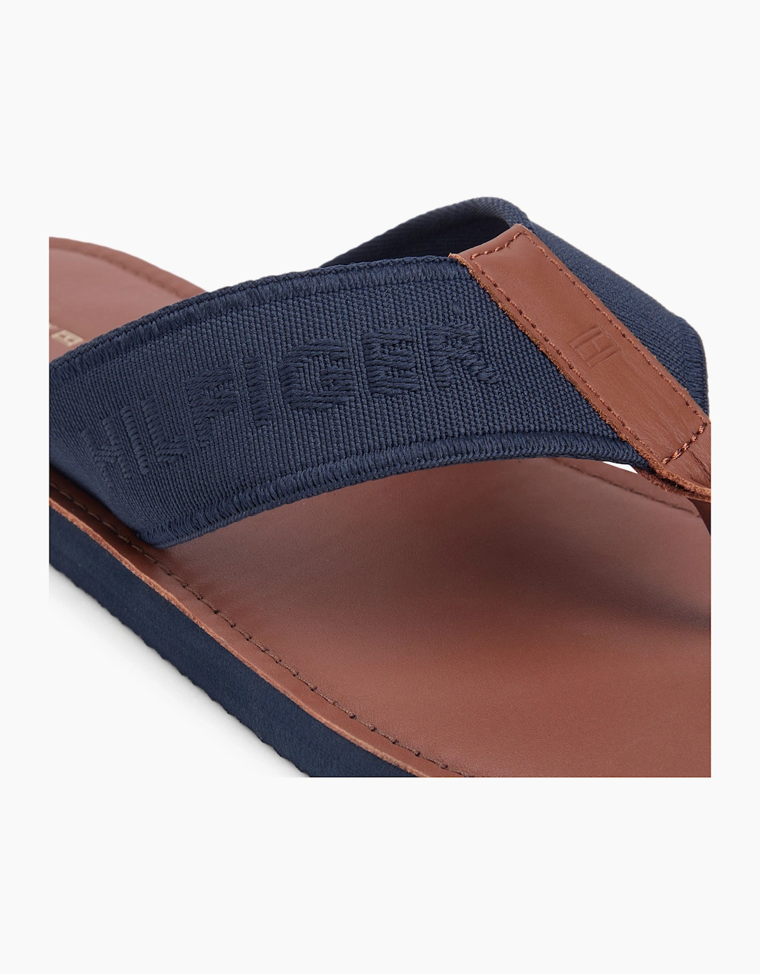 Tommy Hilfiger HILFIGER LEATHER Mens Toe-Post Sandals Desert Sky