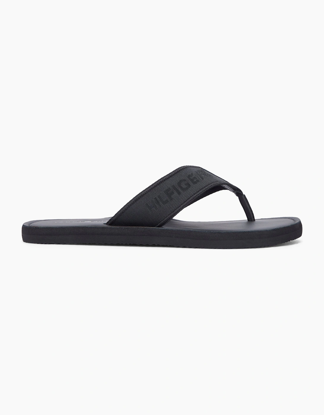 Tommy Hilfiger HILFIGER LEATHER Mens Toe-Post Sandals Black