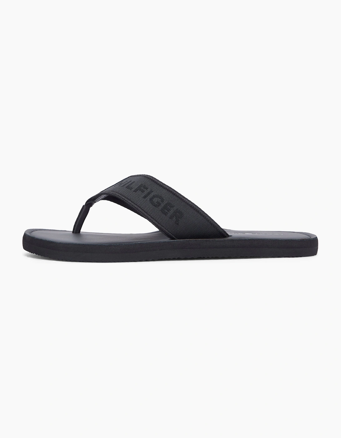 Tommy Hilfiger HILFIGER LEATHER Mens Toe-Post Sandals Black