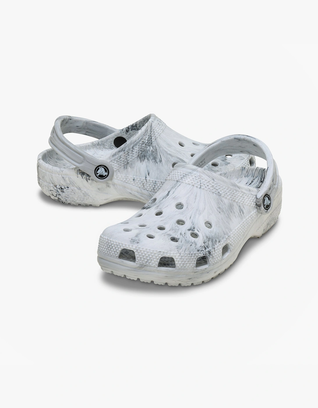 Crocs 211583 WATERCOLOR MARBLED Womens Clogs Grey Swirl