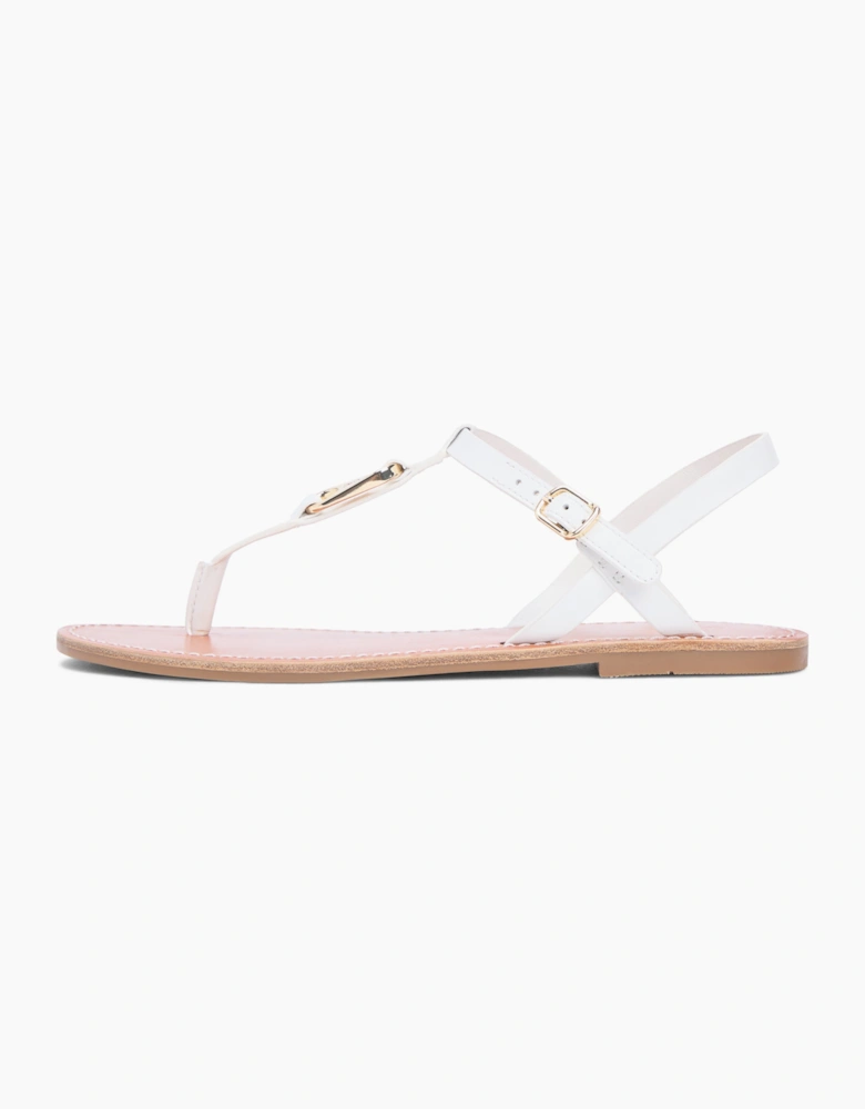 Tommy Hilfiger LEATHER THONG Sandals Womens Thong Sandals Ecru