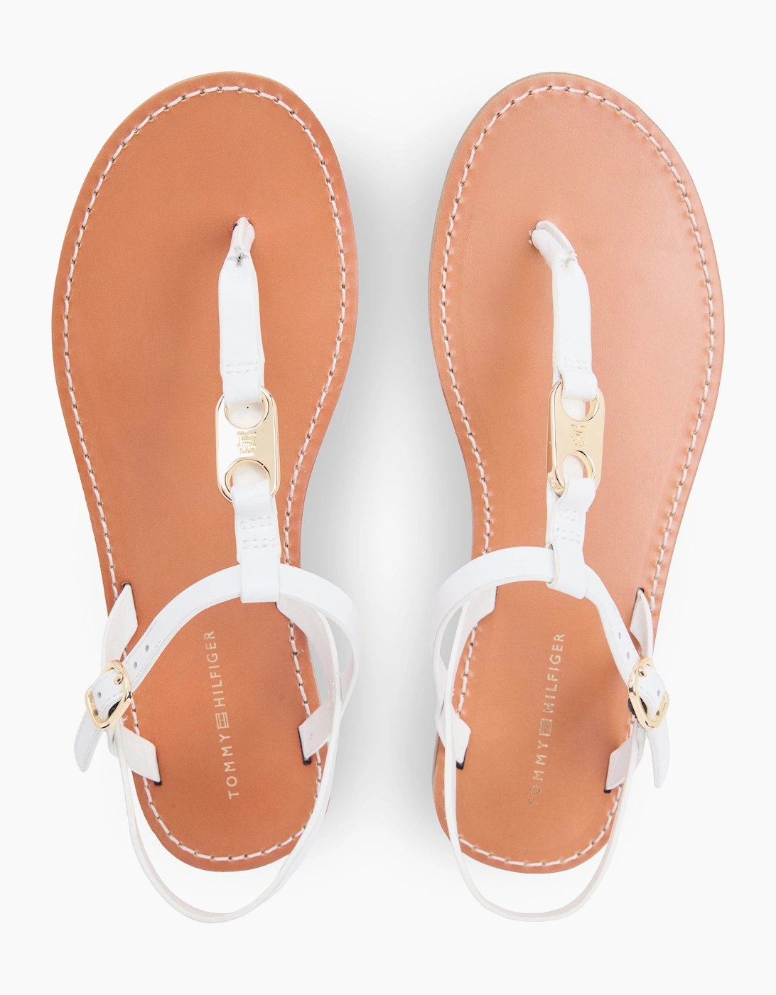 Tommy Hilfiger LEATHER THONG Sandals Womens Thong Sandals Ecru