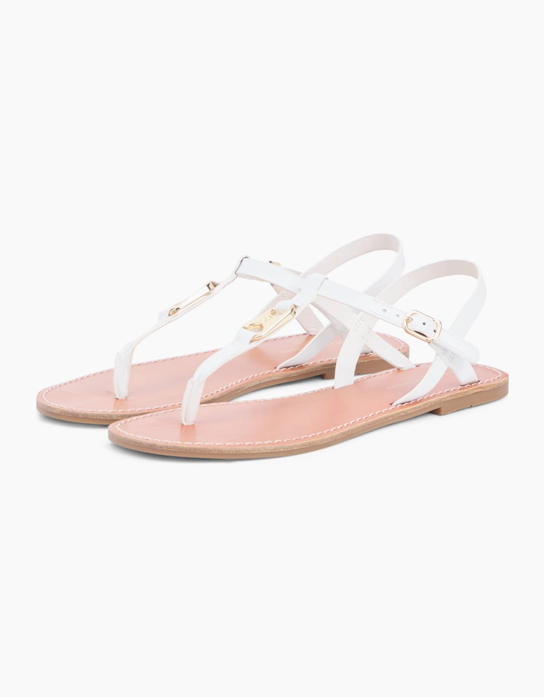 Tommy Hilfiger LEATHER THONG Sandals Womens Thong Sandals Ecru