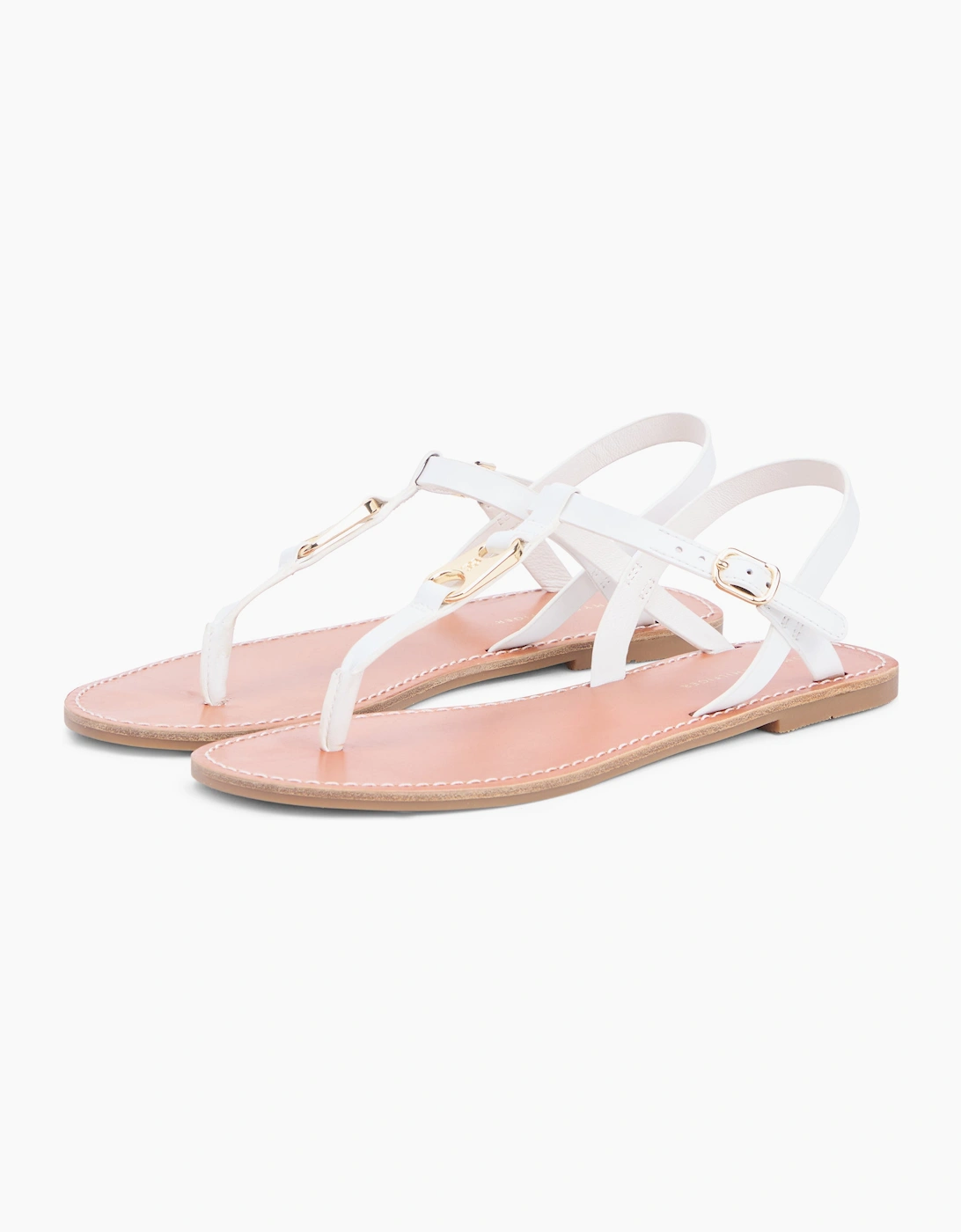 Tommy Hilfiger LEATHER THONG Sandals Womens Thong Sandals Ecru