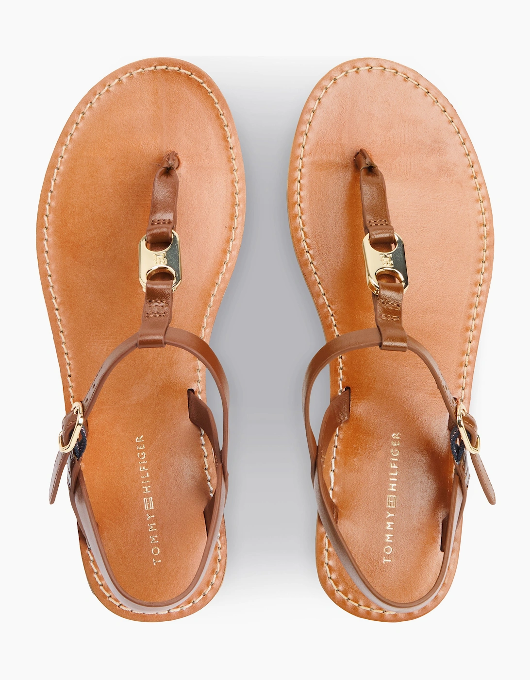 Tommy Hilfiger LEATHER THONG Sandals Womens Thong Sandals Warm Bronze