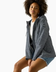 Navy/White Wavy Stripe