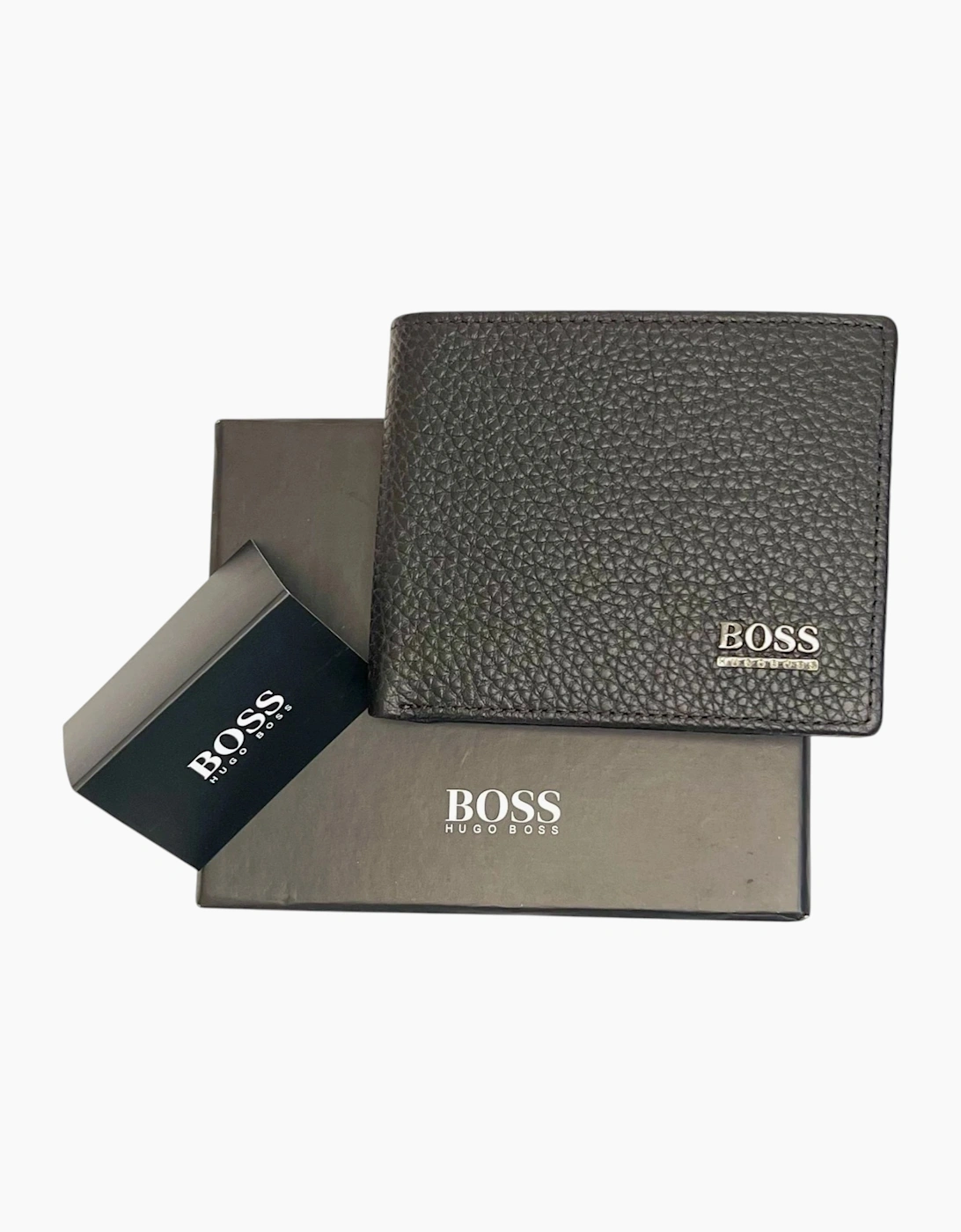 Hugo Boss Men's Black Monist Leather Bifold Wallet - Size: Uni