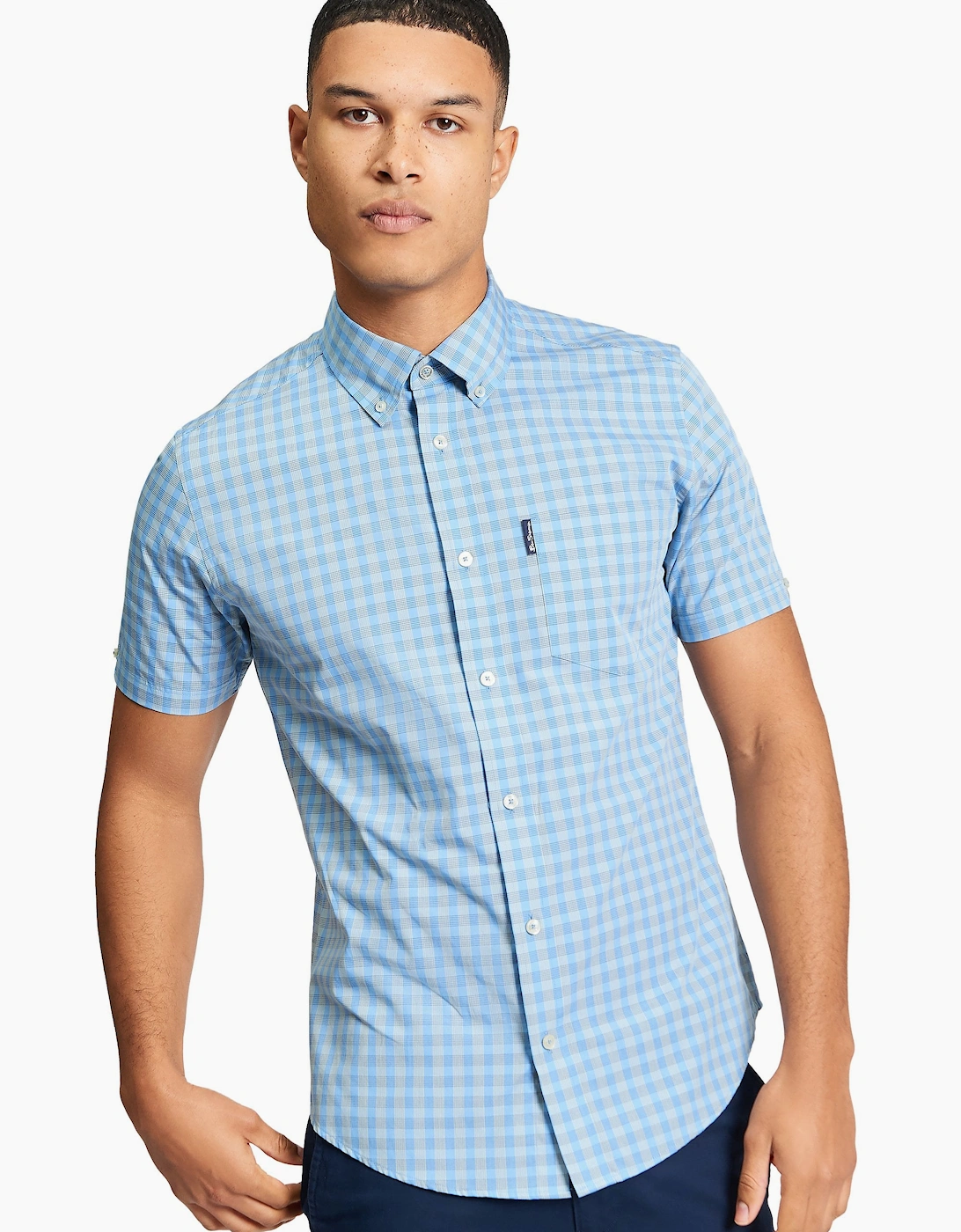Short Sleeve Signature Gingham Shirt | Lake Blue, 4 of 3