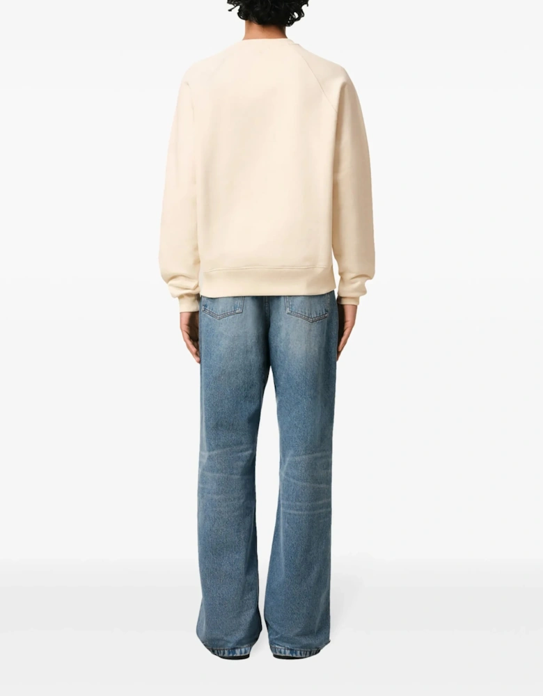 AMI Paris Ami De Coeur Patch Sweatshirt Cream White