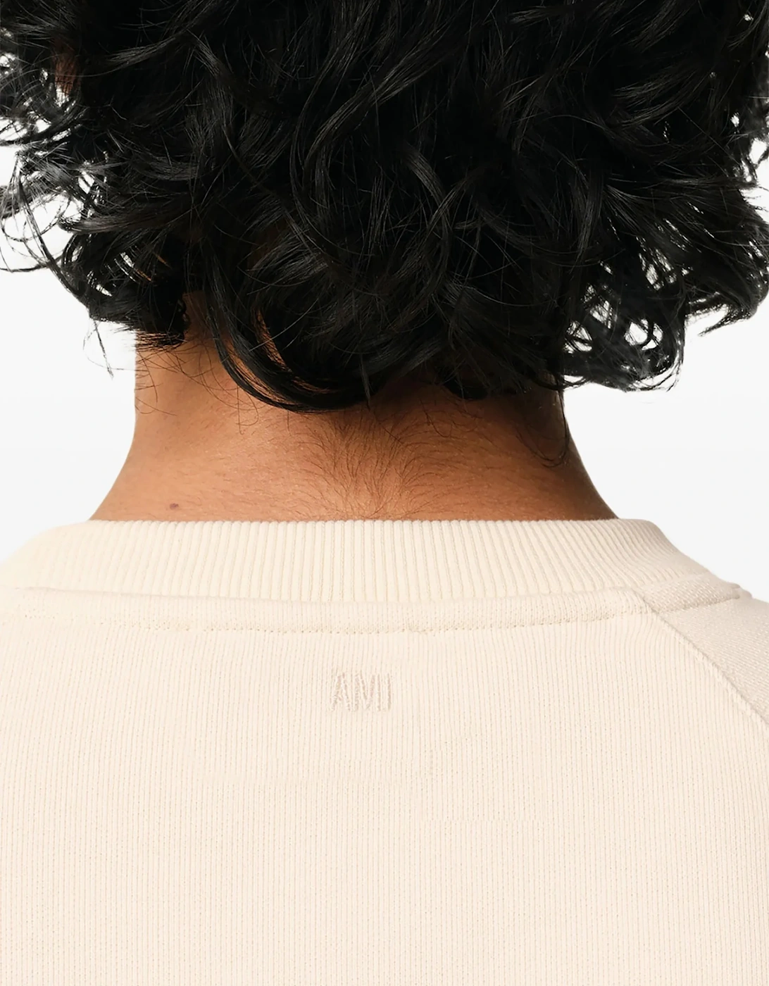 AMI Paris Ami De Coeur Patch Sweatshirt Cream White