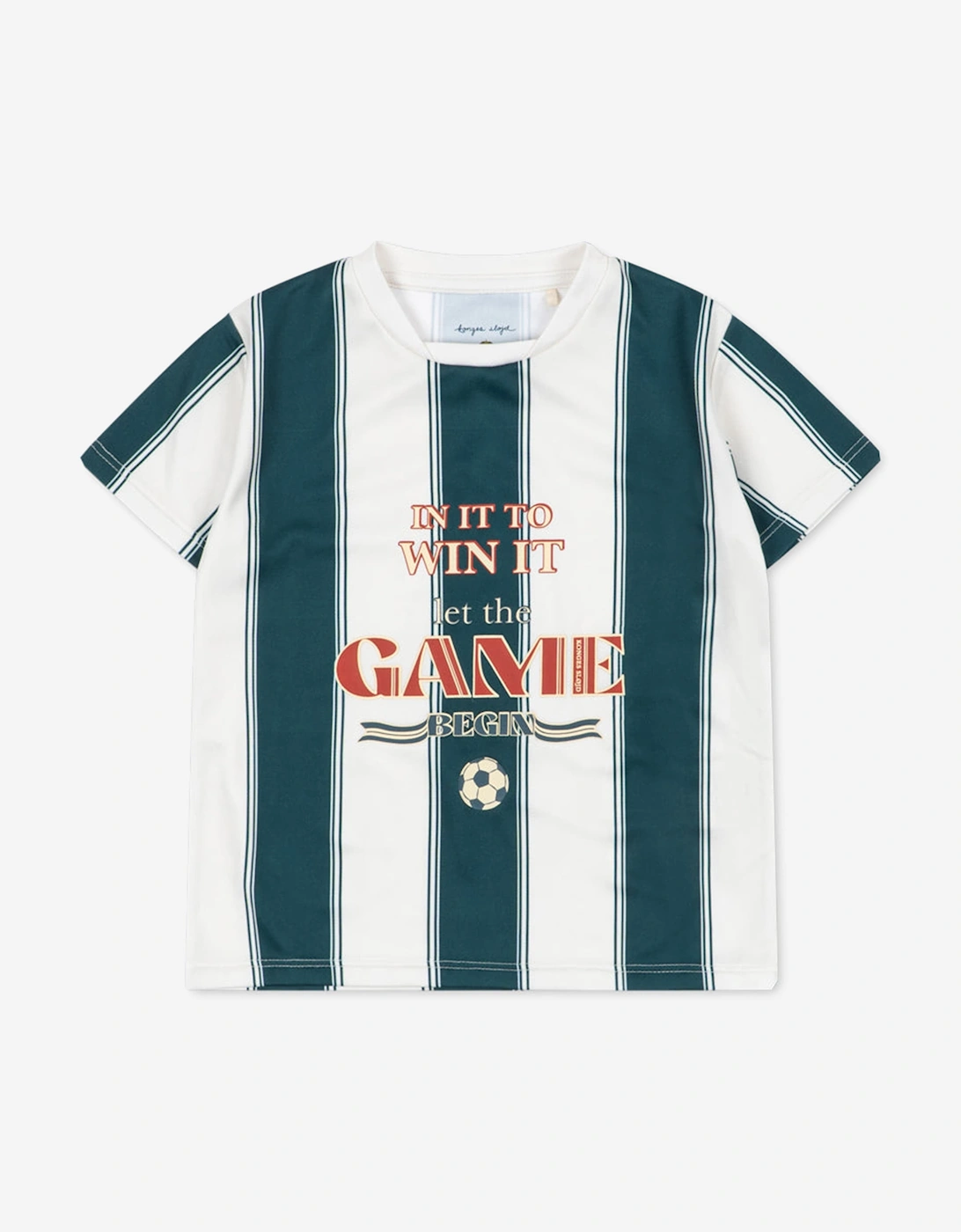 Konges Sløjd Boys Act Class Stripe T-Shirt in Green, 6 of 5