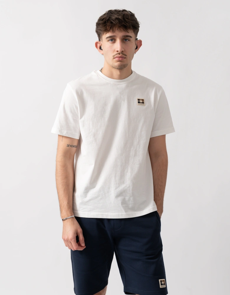 Aquascutum Mens Badge T-Shirt - Old White 02