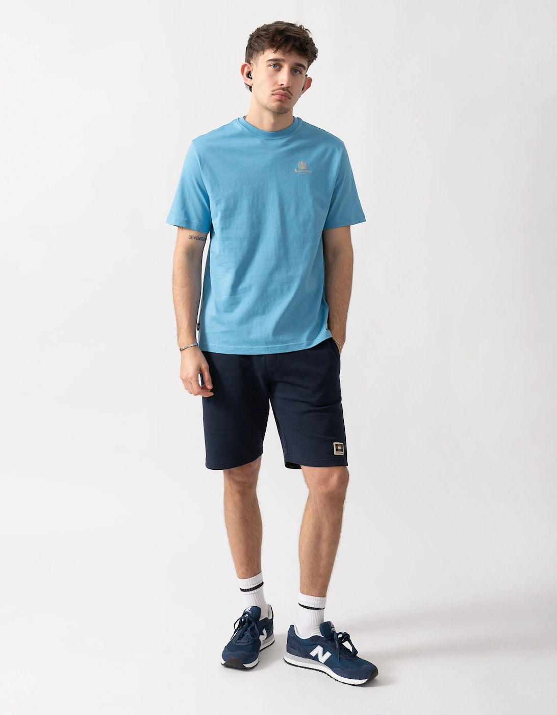 Aquascutum Mens Small Logo T-Shirt - Avio 18