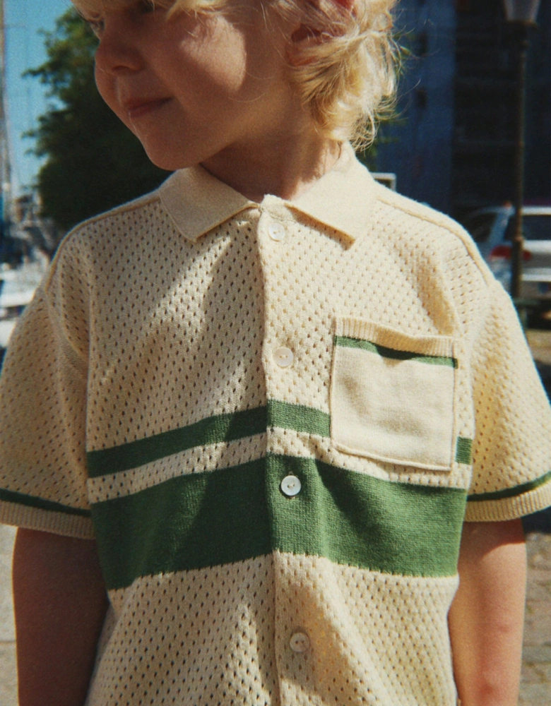 Konges Sløjd Boys Hai Knit Shirt in Yellow