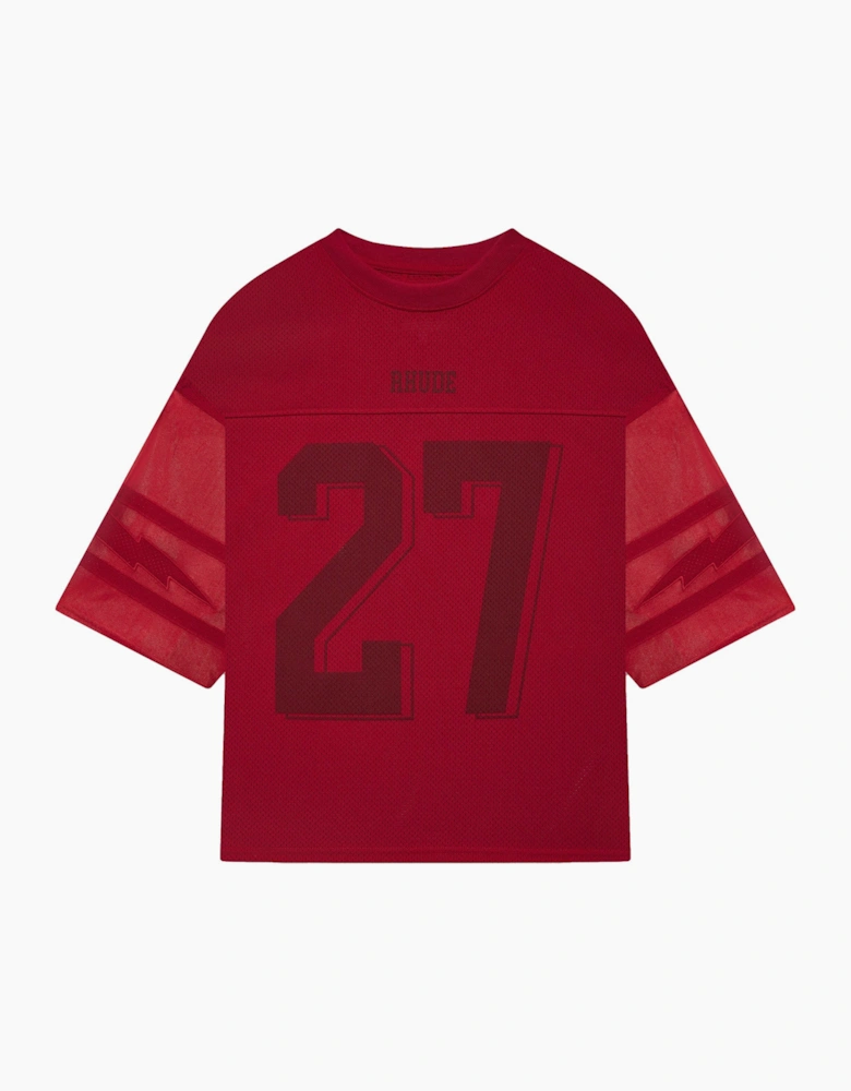 Lightning Football Tee Red