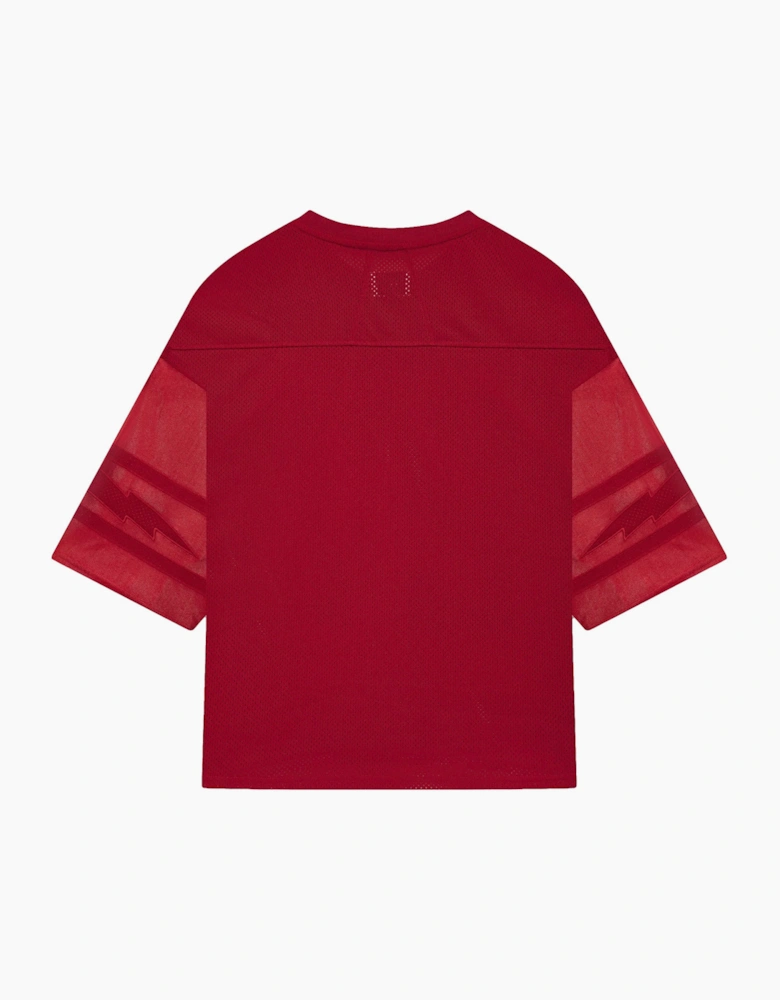Lightning Football Tee Red