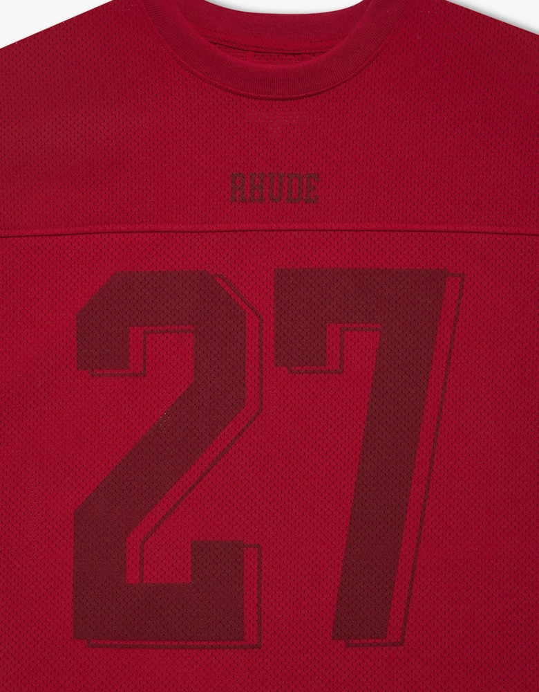 Lightning Football Tee Red