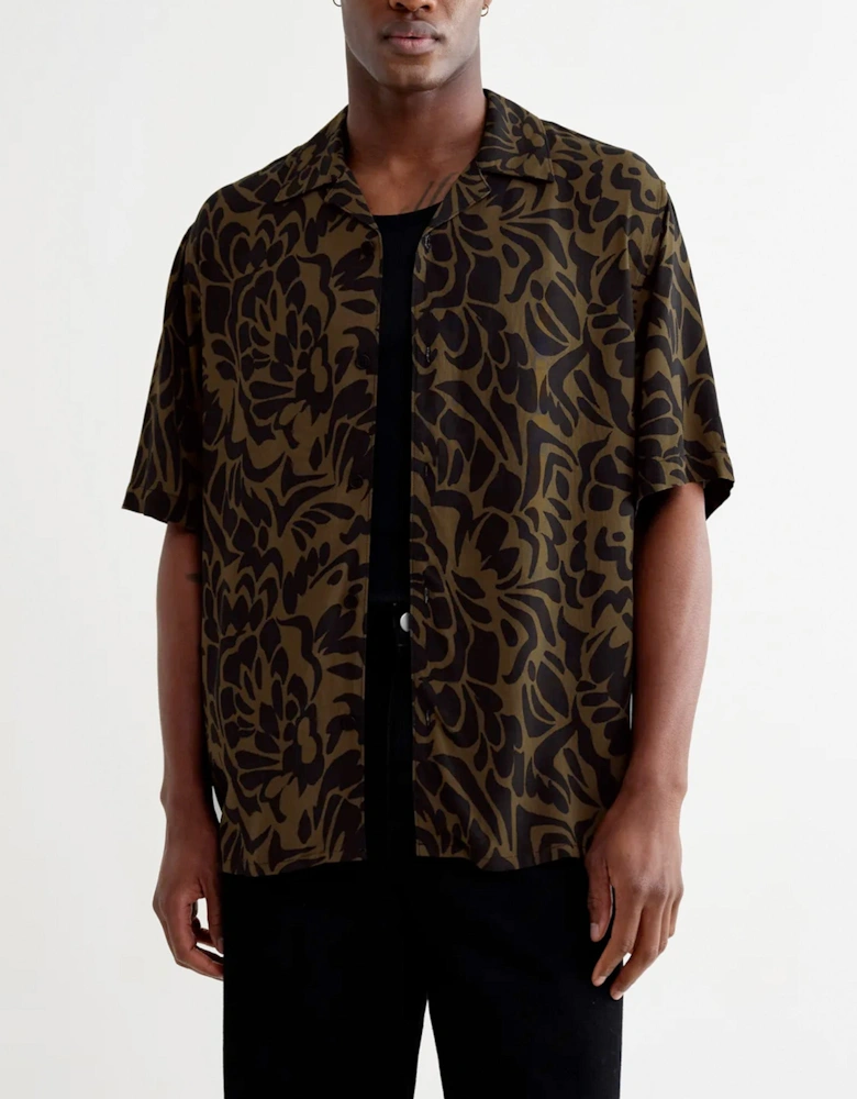 Wax London Didcot Two Tone Floral Short Sleeve Shirt
