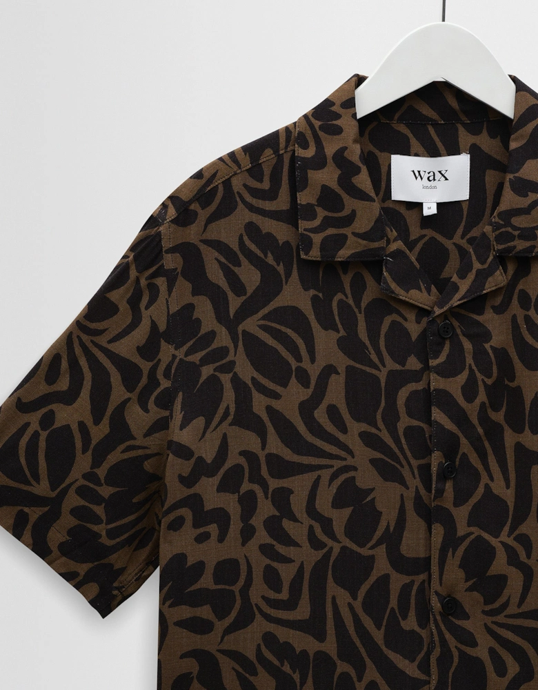 Wax London Didcot Two Tone Floral Short Sleeve Shirt