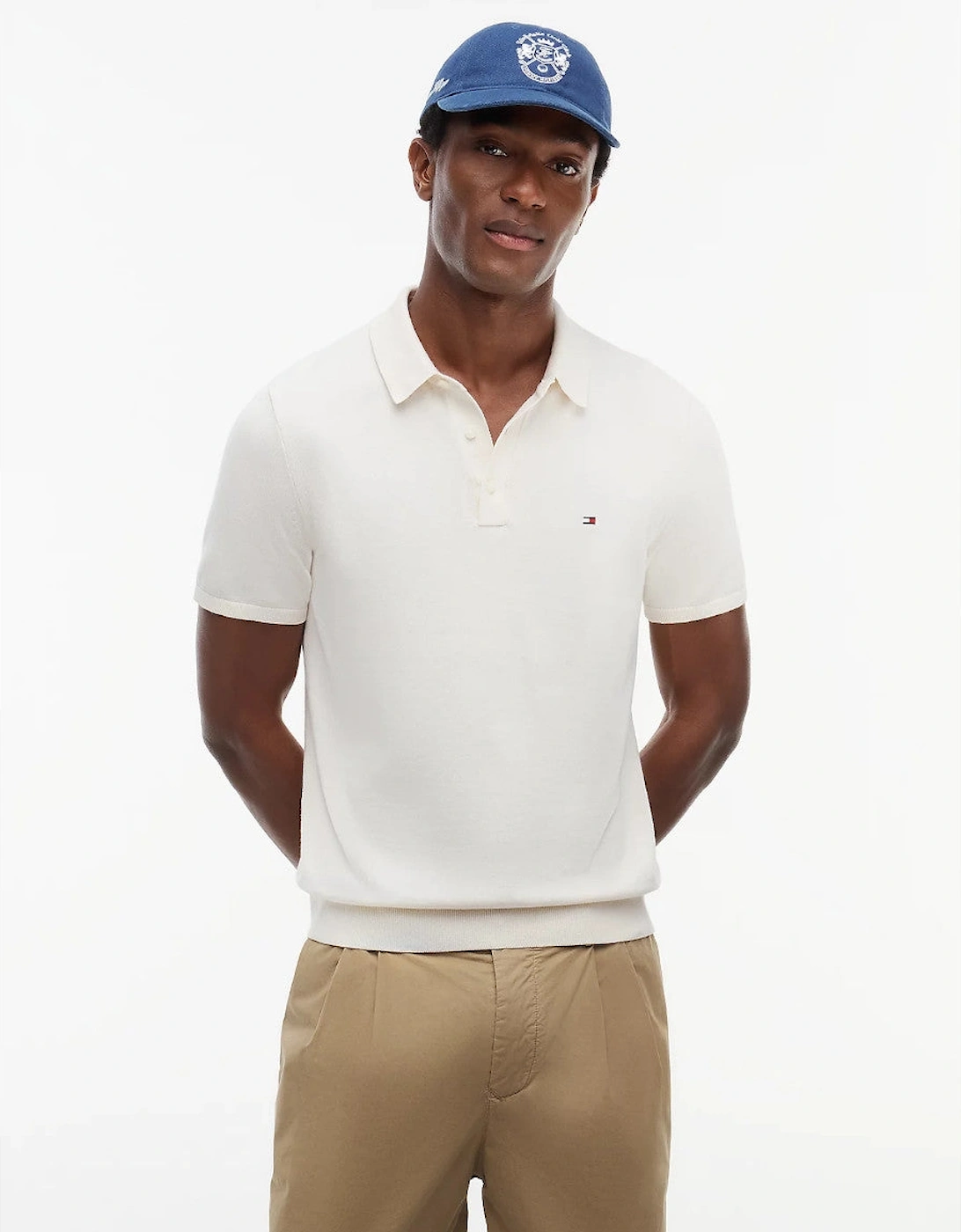 Tommy Hilfiger Ess Cotton Knitted Polo Z00 Ivory Petal