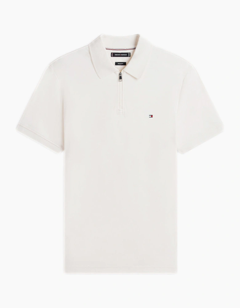 Tommy Hilfiger Interlock Zip Reg Polo Z00 Ivory Petal