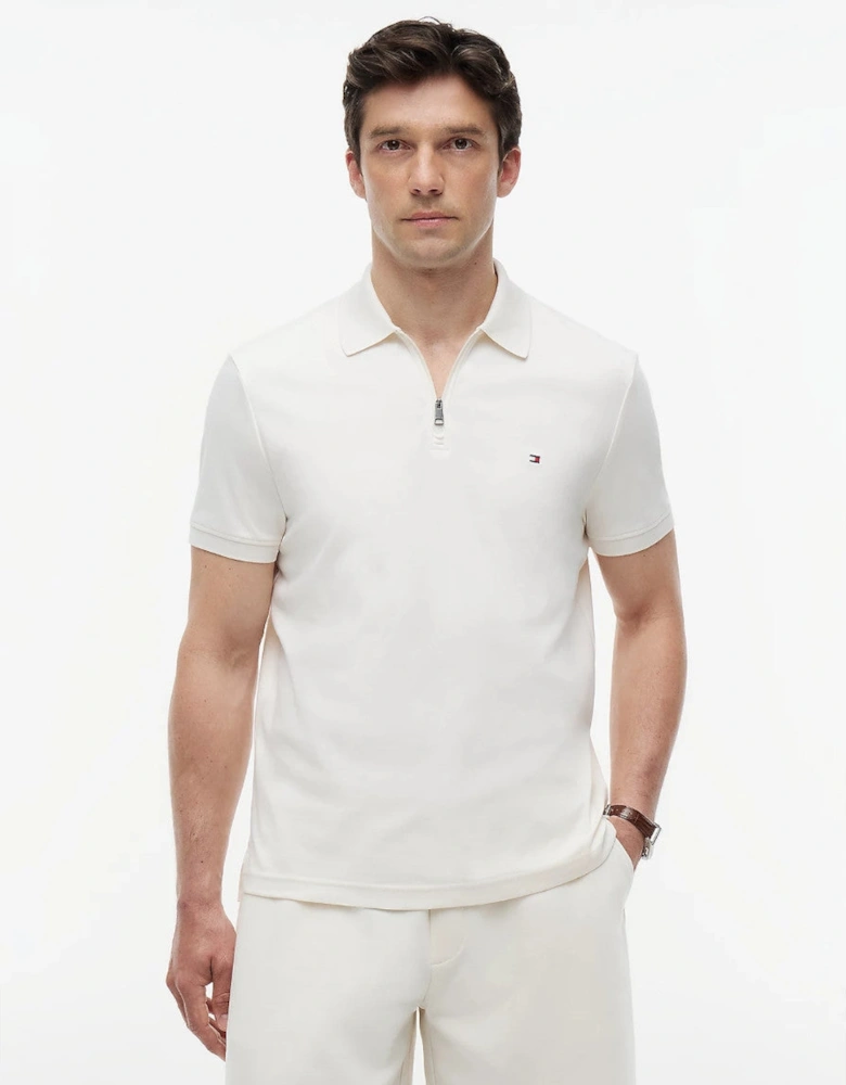 Tommy Hilfiger Interlock Zip Reg Polo Z00 Ivory Petal