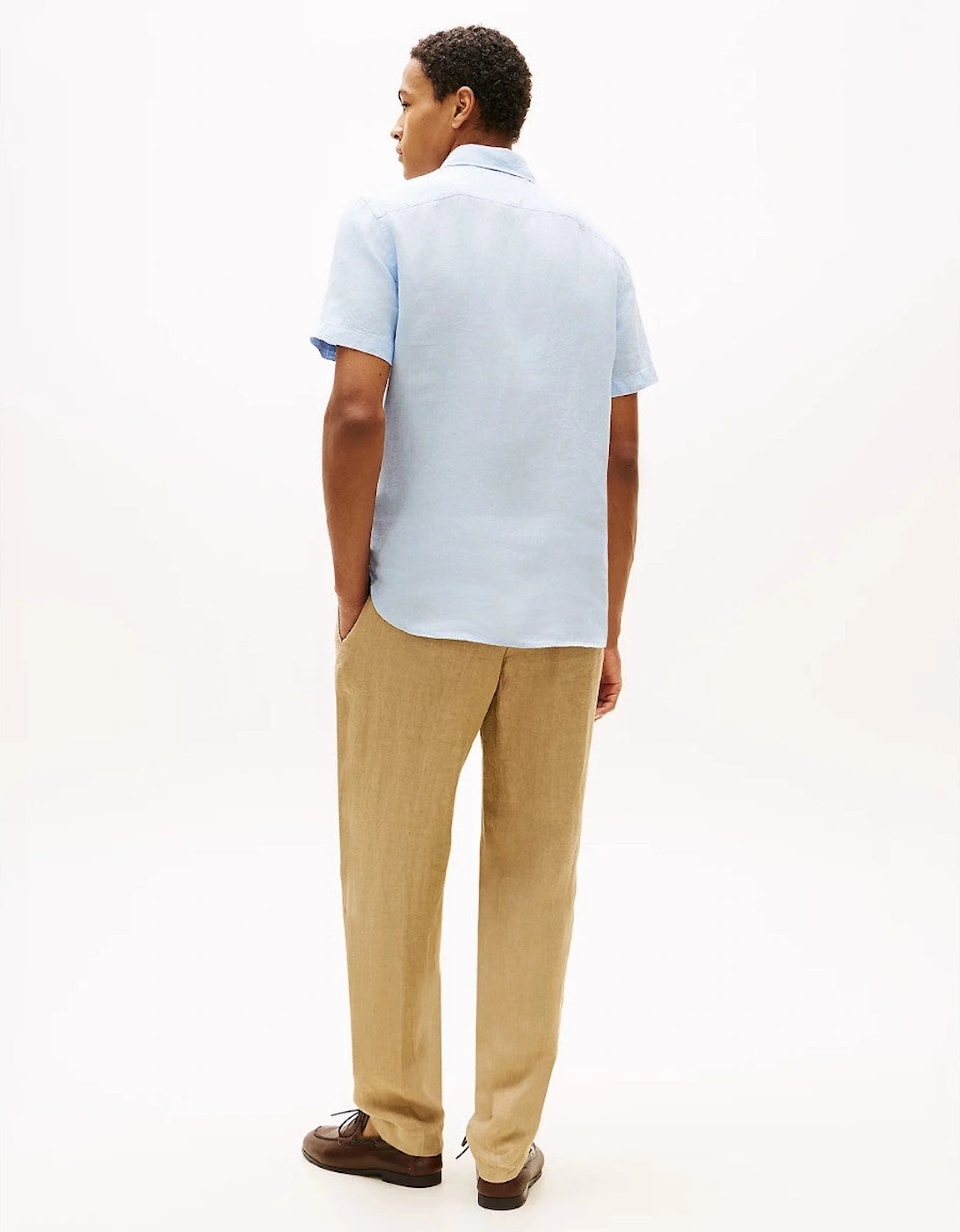 Tommy Hilfiger Pigment Dyed Linen SS Shirt C10 Breezy Blue