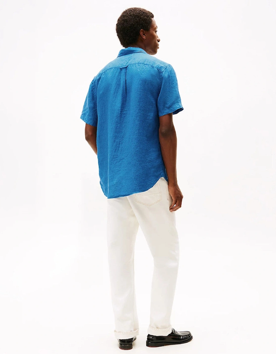 Tommy Hilfiger Pigment Dyed Linen SS Shirt C4U Blue Orbit