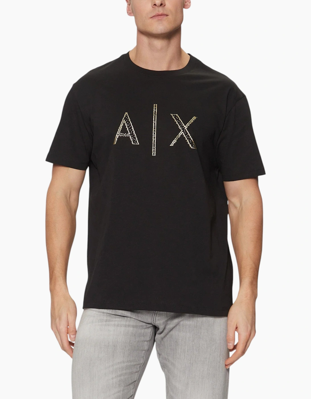 Armani Exchange Mens T-Shirts Milano A|X Print Casual Cotton Tee Summer Top