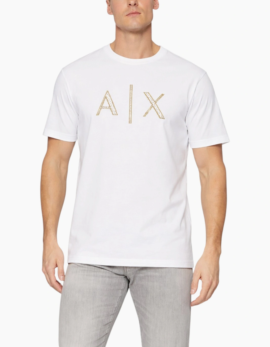 Armani Exchange Mens T-Shirts Milano A|X Print Casual Cotton Tee Summer Top