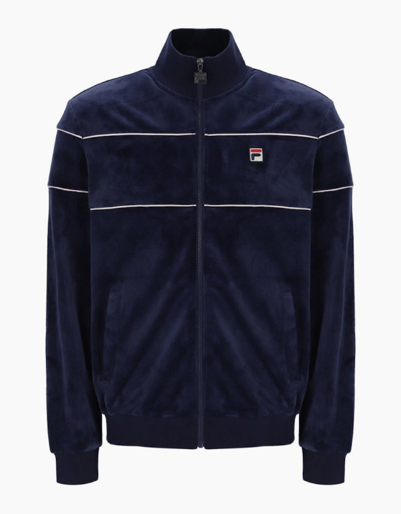 Fila Vintage Vittorio Velour Track Top - Navy / Gardenia