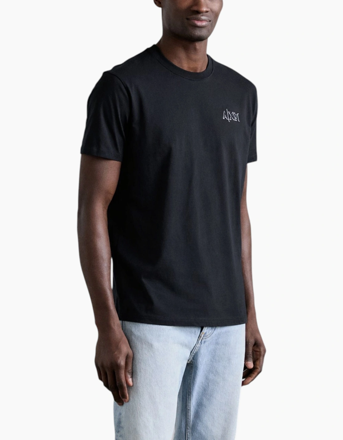 Armani Men's Black Exchange T-Shirts Milano Embroidery Tee - Size 38