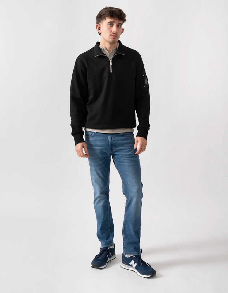 Moose Knuckles Hartsfield Mens 1/4 Zip Sweatshirt - Black 292