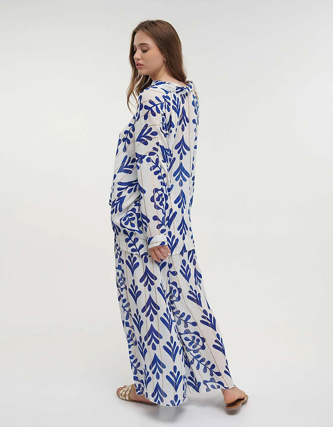 Block printed blue blouse, 4 of 3