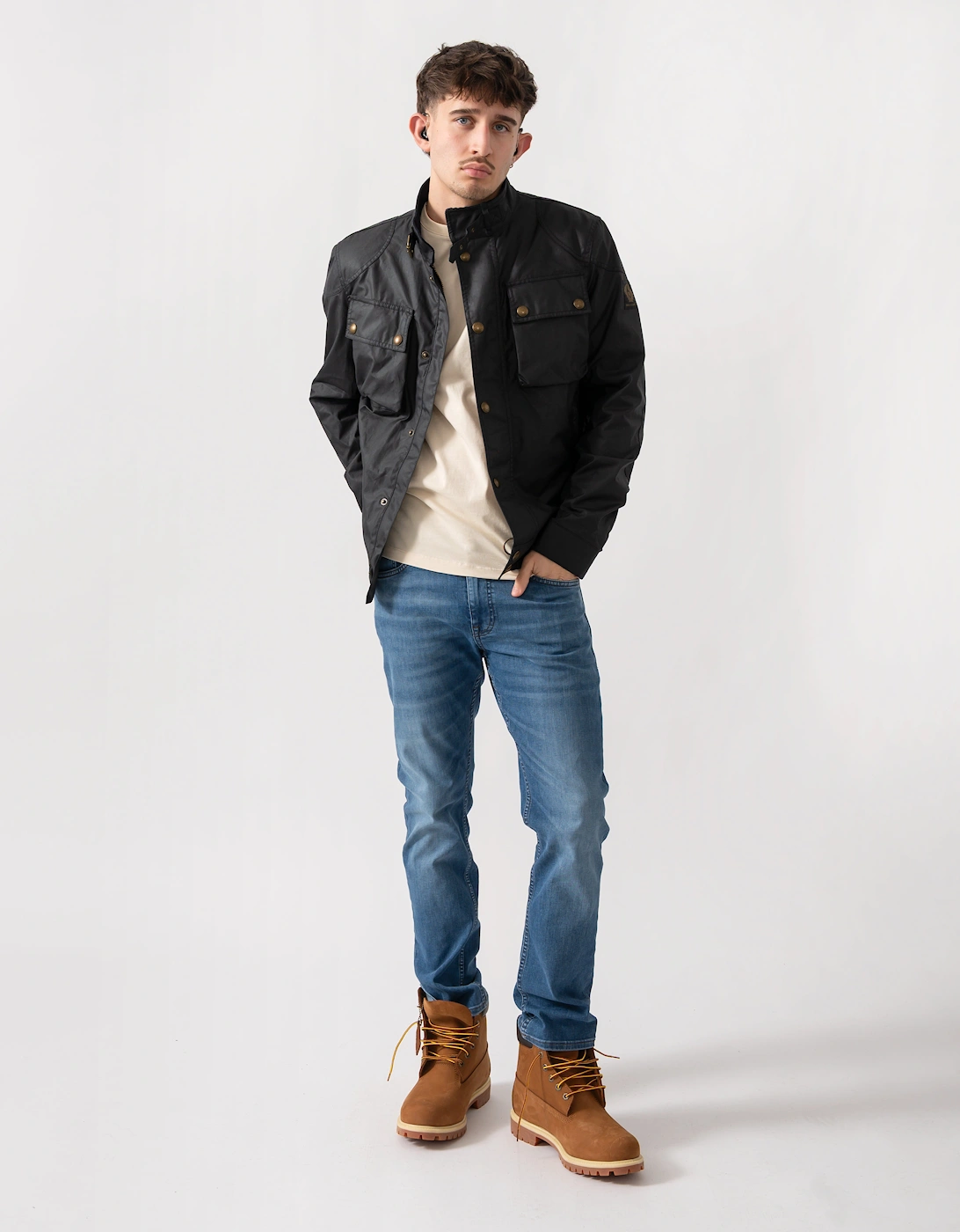 Belstaff Racemaster Mens Waxed Cotton Compact Field Jacket - Dark Navy