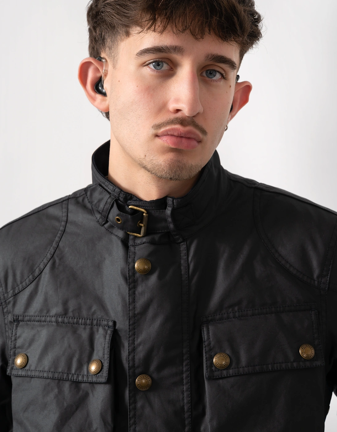 Belstaff Racemaster Mens Waxed Cotton Compact Field Jacket - Dark Navy