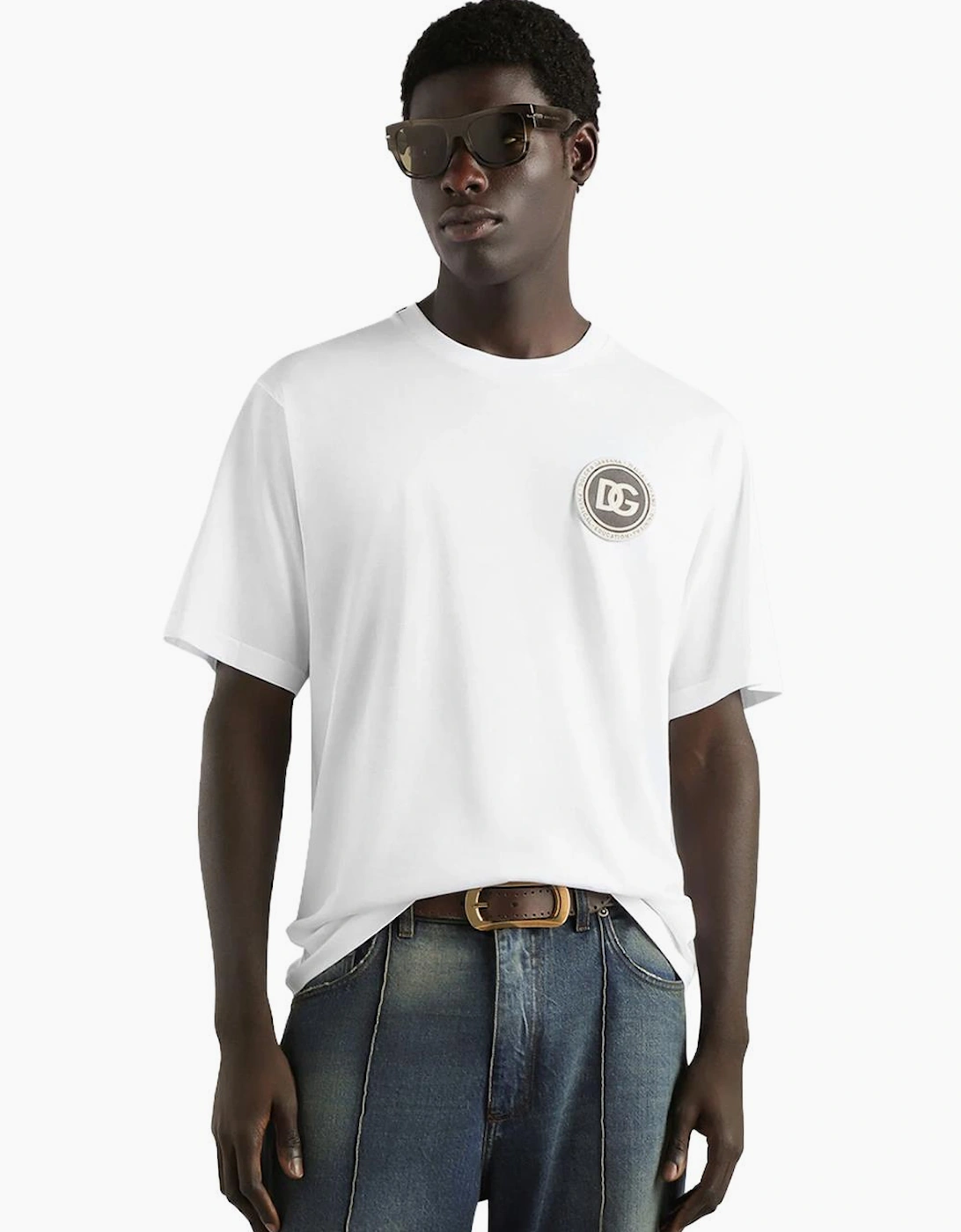 Dolce & Gabbana Cotton Logo Patch T-Shirt in White