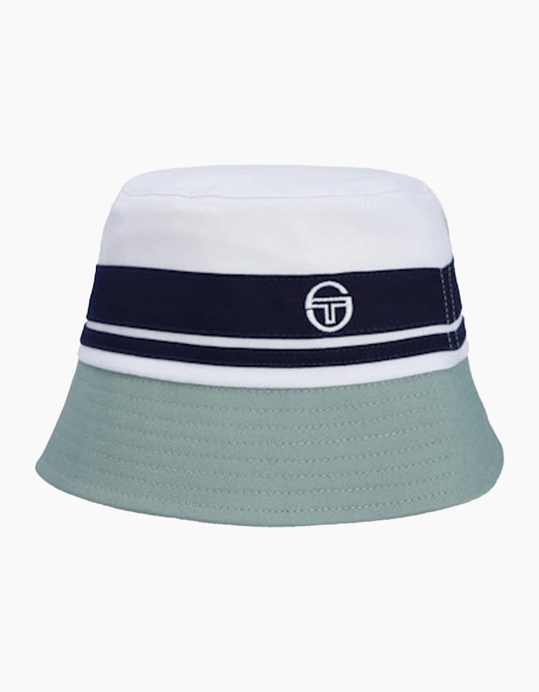Sergio Tacchini Newsford Bucket Hat White/Maritime Blue/Lead