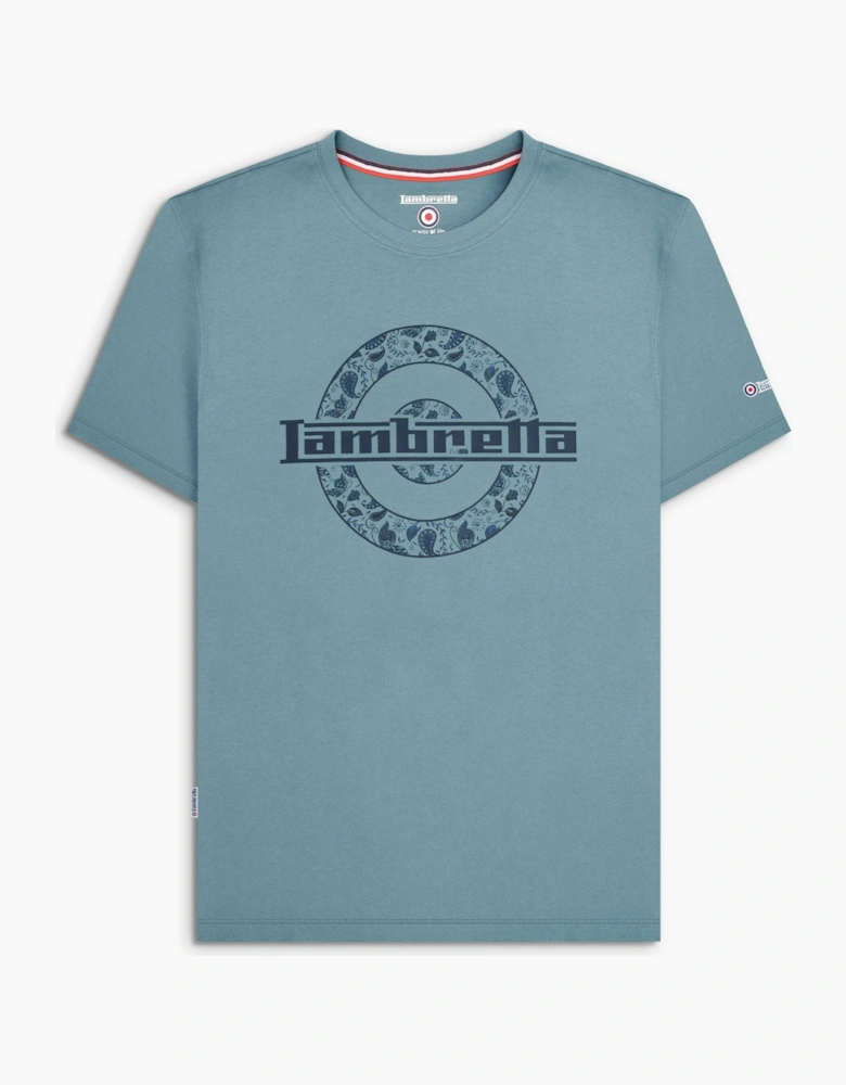 Lambretta Mens Paisley Logo Crew Neck T-Shirt