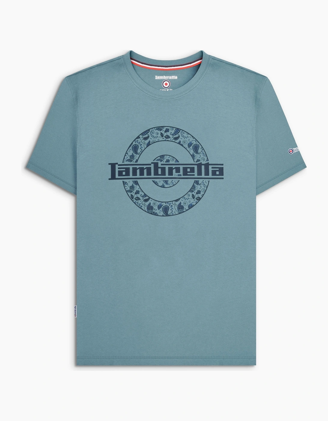 Lambretta Mens Paisley Logo Crew Neck T-Shirt, 2 of 1