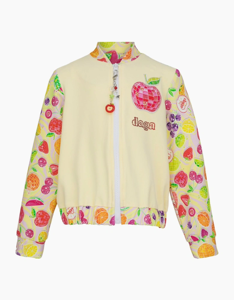 Girls Yellow Tutti Fruity Zip Up Jacket