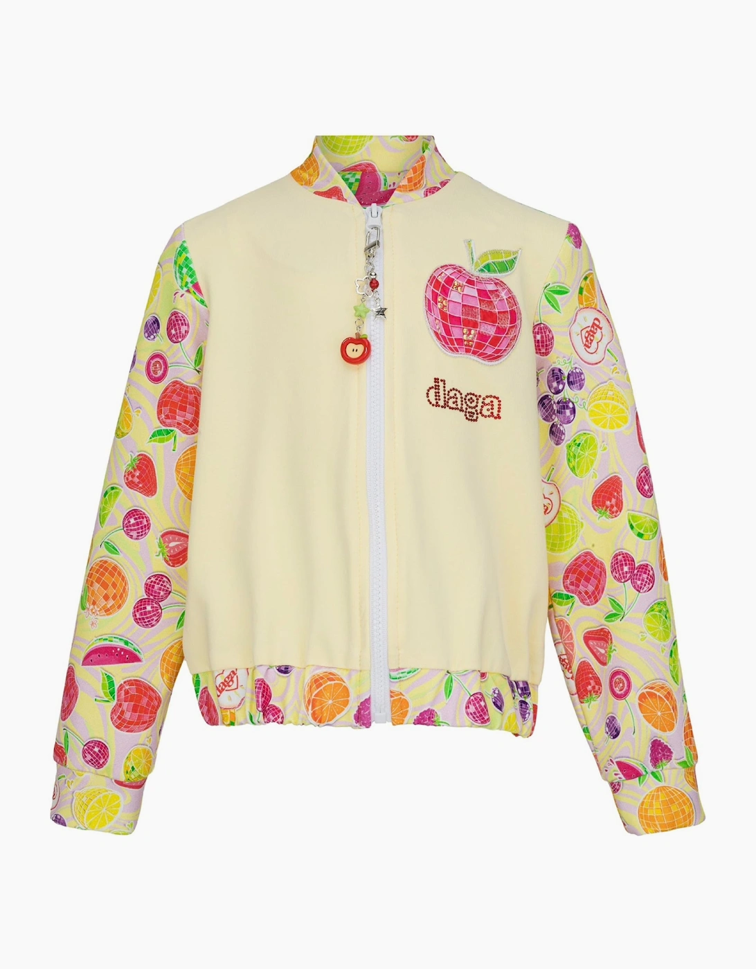Girls Yellow Tutti Fruity Zip Up Jacket, 2 of 1