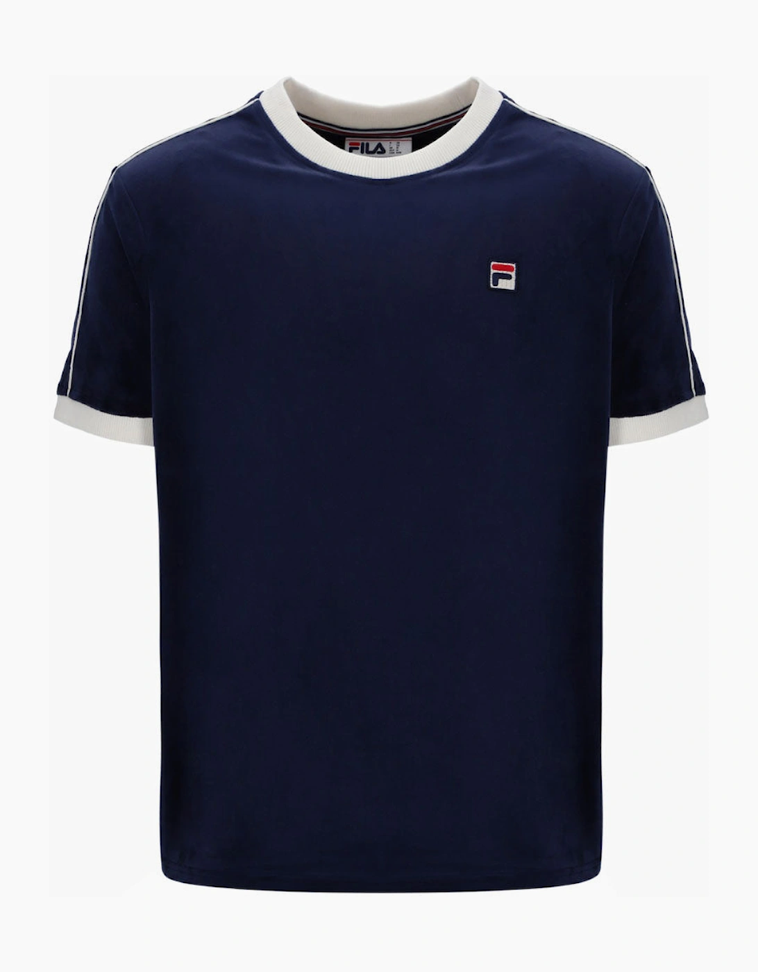 Fila Vintage Basilio Velour T-Shirt - Navy / Gardenia