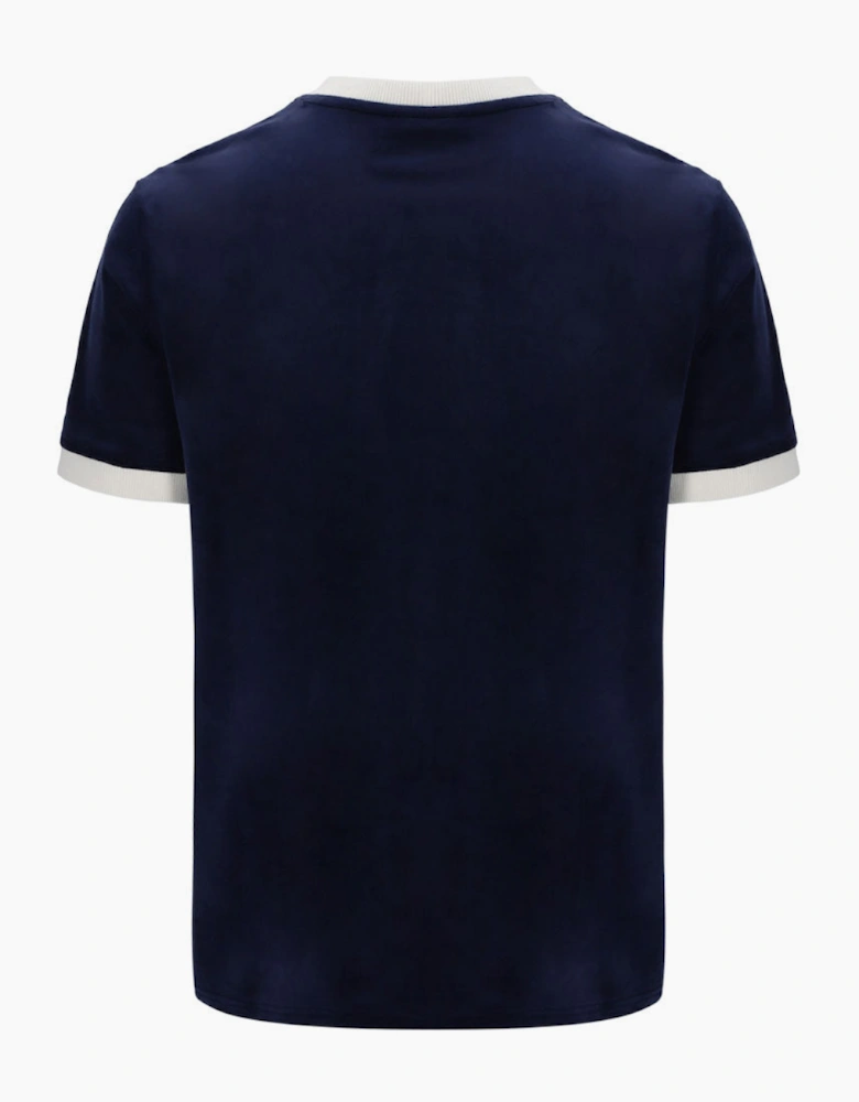 Fila Vintage Basilio Velour T-Shirt - Navy / Gardenia
