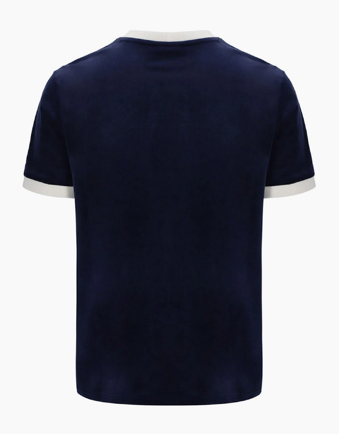 Fila Vintage Basilio Velour T-Shirt - Navy / Gardenia