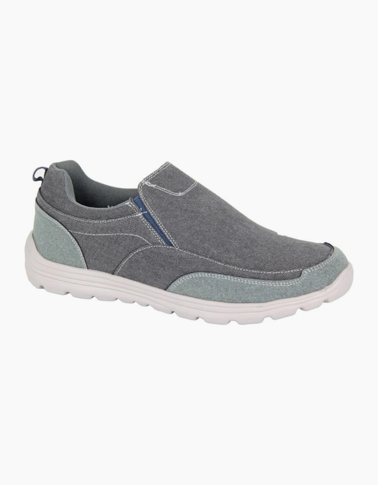 Dek Mens Black Denim Canvas Memory Foam Trainers