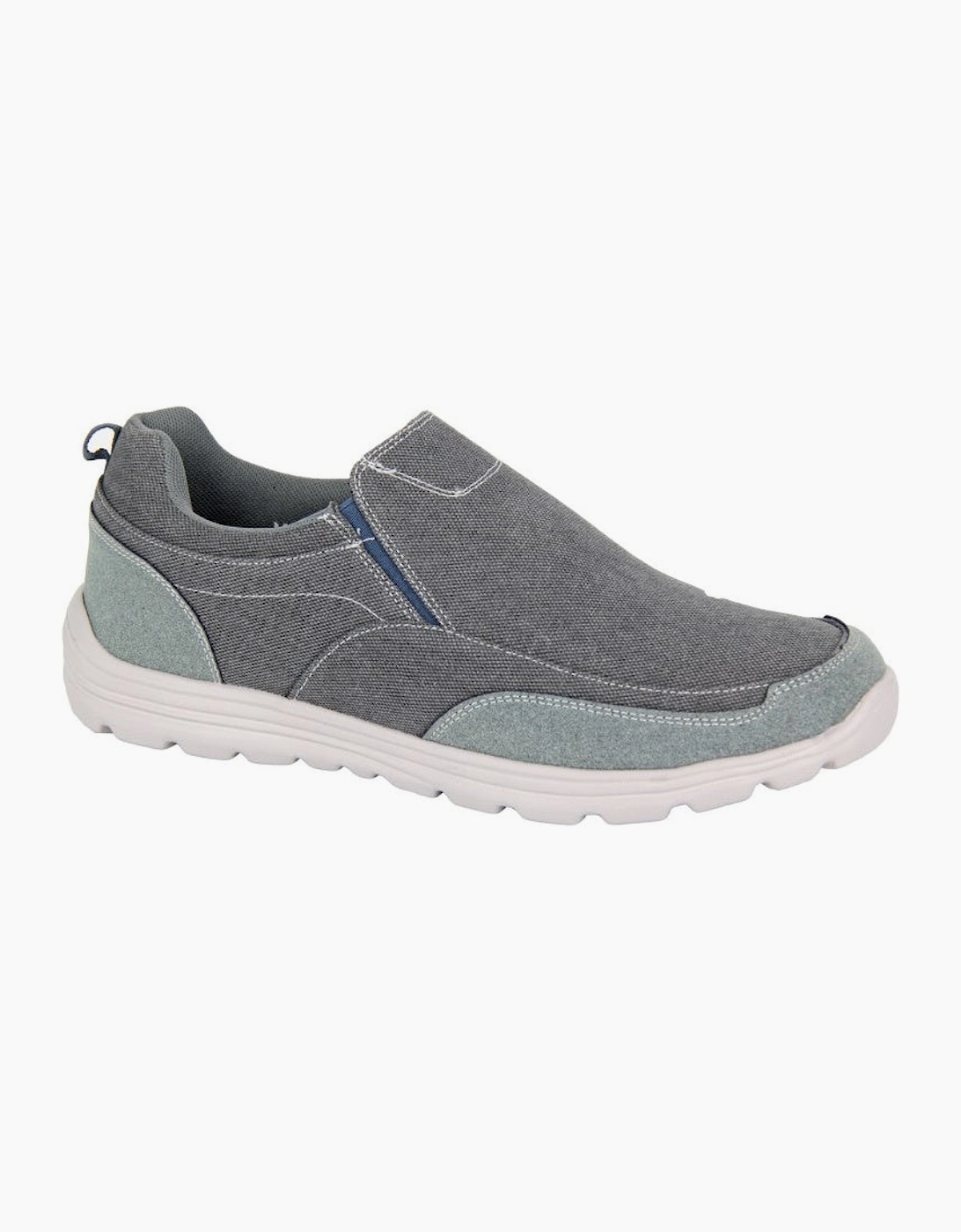 Dek Mens Black Denim Canvas Memory Foam Trainers, 2 of 1