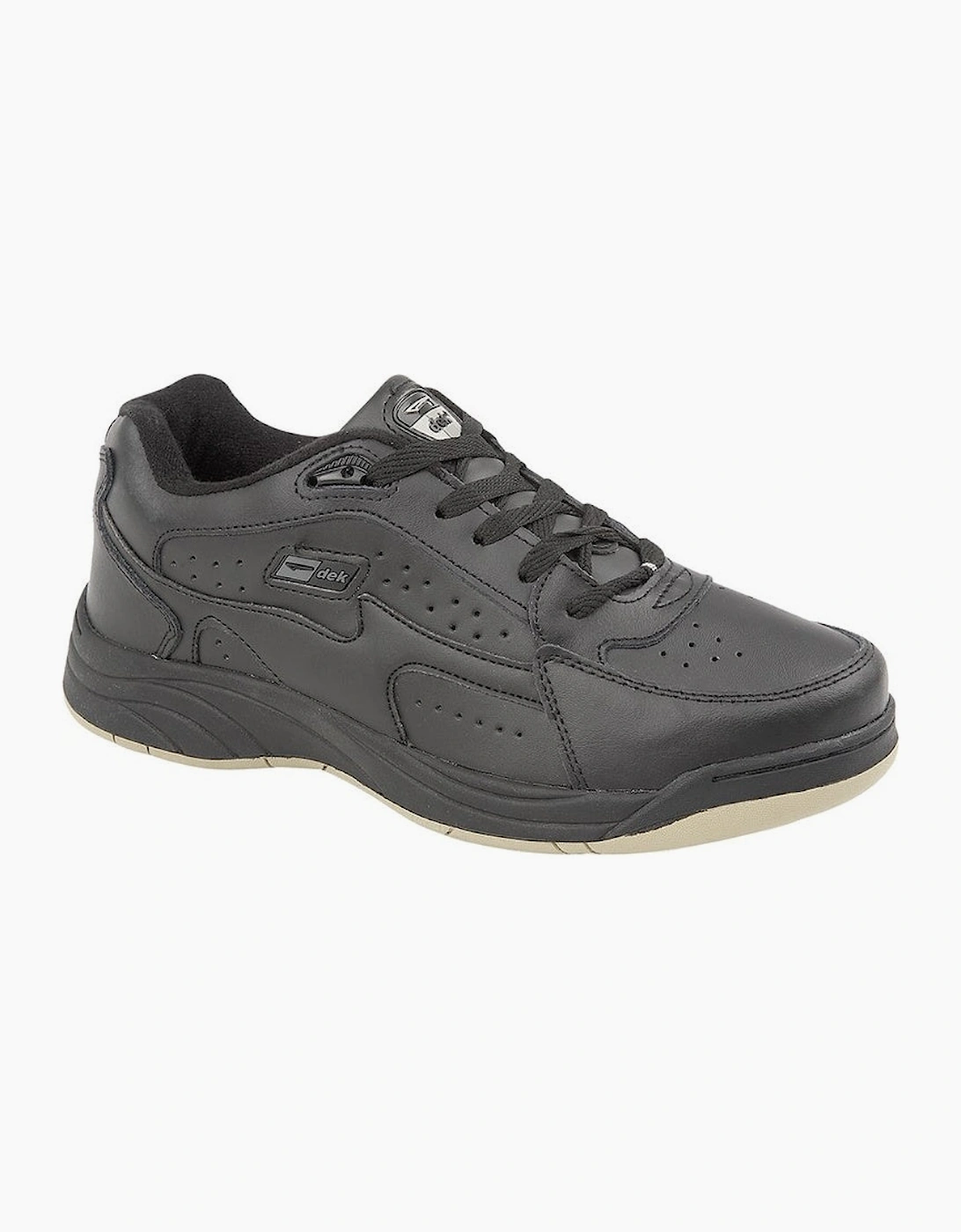 Dek Mens Orleans Coated Leather Trainers, 2 of 1